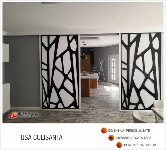 Black Ornamental CNC Wall Separator – Baroque Floral Pattern